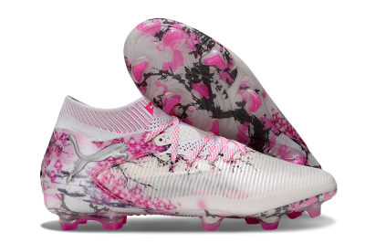 Puma Future 8 Ultimate FG Firm Ground Soccer Cleats - White/Pink/Silver