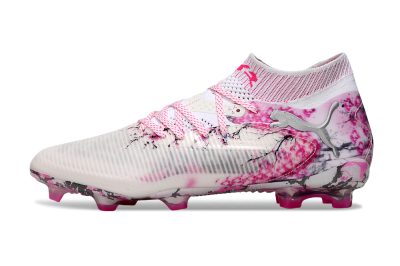 Puma Future 8 Ultimate FG Firm Ground Soccer Cleats - White/Pink/Silver