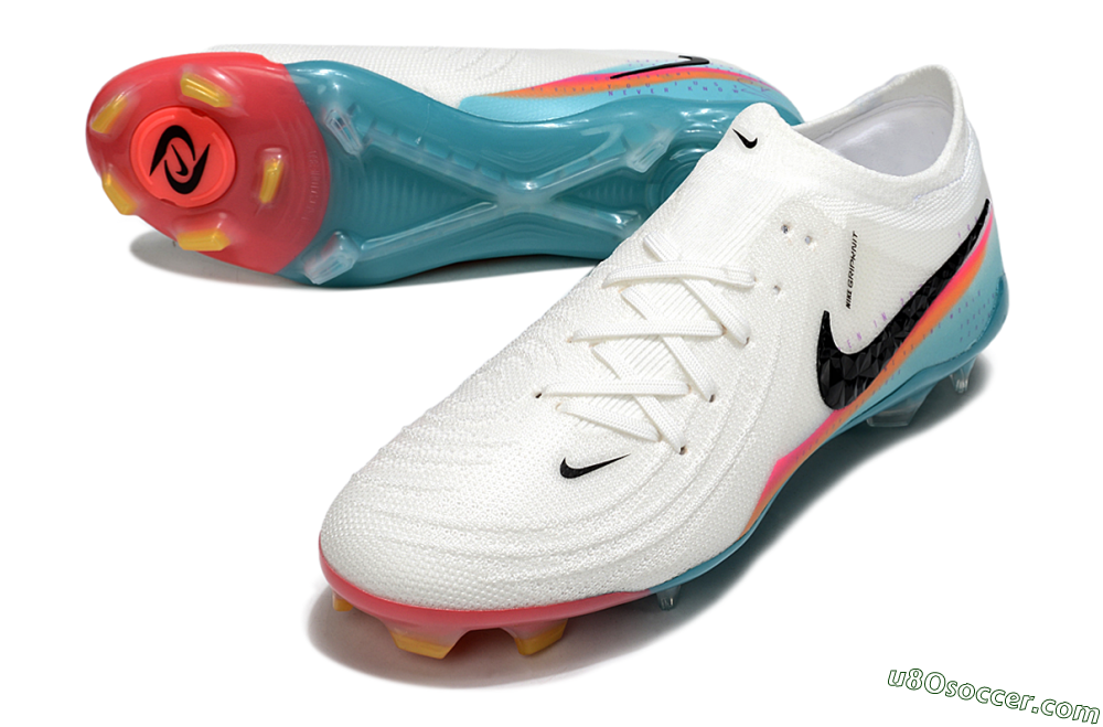 Nike Phantom GX 2 Elite FG Firm Ground Soccer Cleats - White/Red/Jade 3