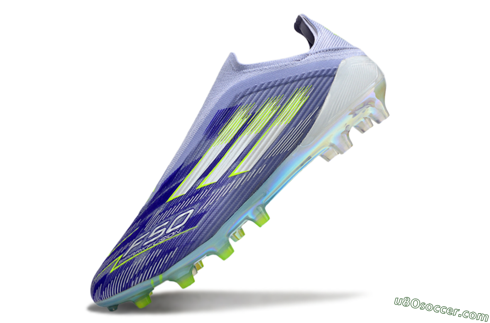 Adidas F50 Elite Laceless FG Firm Ground Soccer Cleats - Blue/Yellow/Silver 6