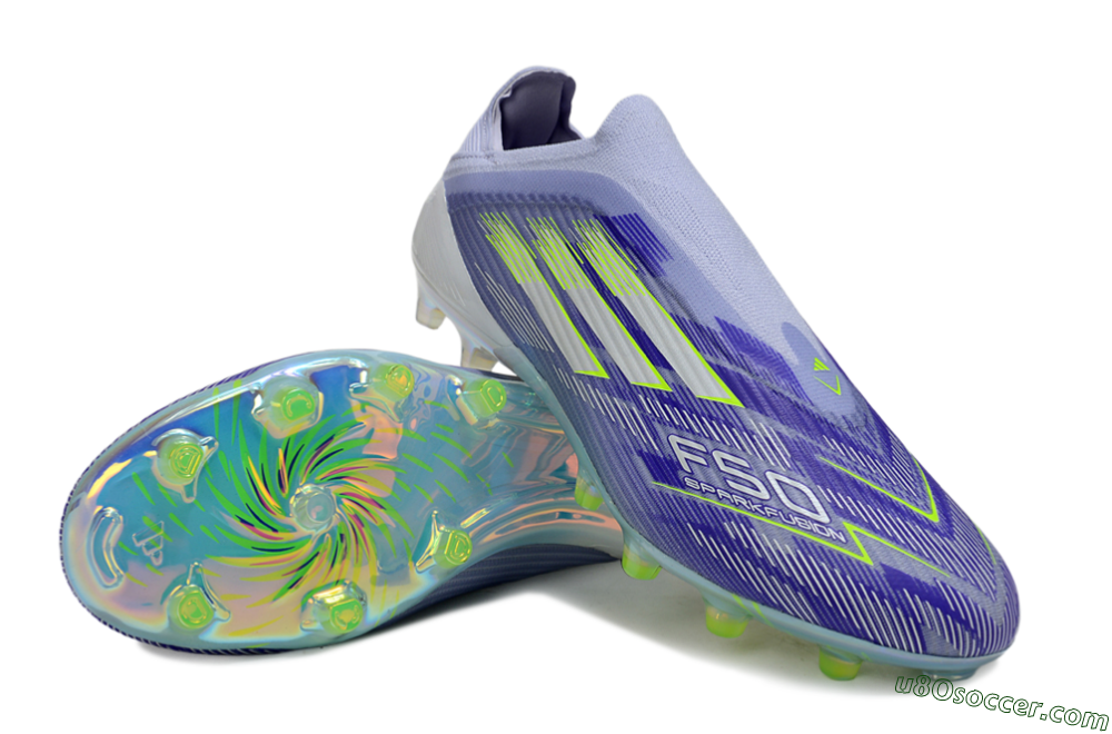 Adidas F50 Elite Laceless FG Firm Ground Soccer Cleats - Blue/Yellow/Silver 4