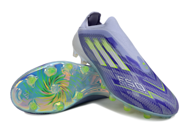 Adidas F50 Elite Laceless FG Firm Ground Soccer Cleats - Blue/Yellow/Silver