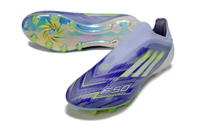 Adidas F50 Elite Laceless FG Firm Ground Soccer Cleats - Blue/Yellow/Silver