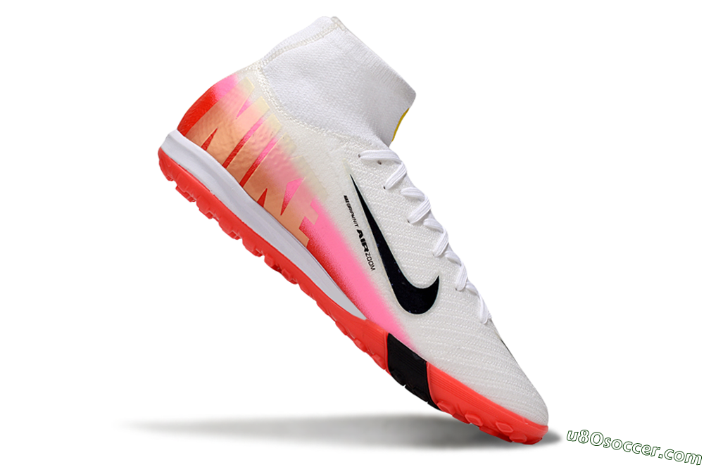 Nike Air Zoom Mercurial Superfly 10 Elite TF Artificial Turf Soccer Shoes - White/Black/Red 5