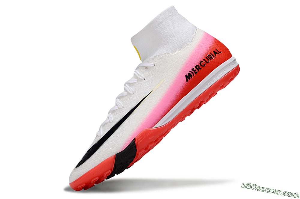 Nike Air Zoom Mercurial Superfly 10 Elite TF Artificial Turf Soccer Shoes - White/Black/Red 6