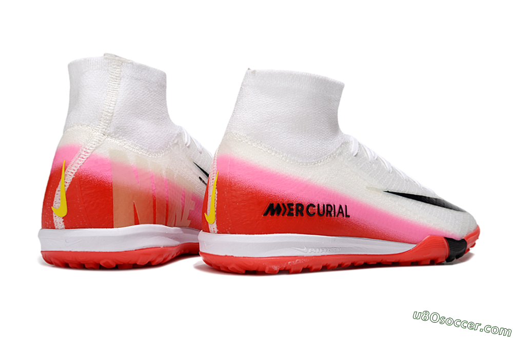 Nike Air Zoom Mercurial Superfly 10 Elite TF Artificial Turf Soccer Shoes - White/Black/Red 7