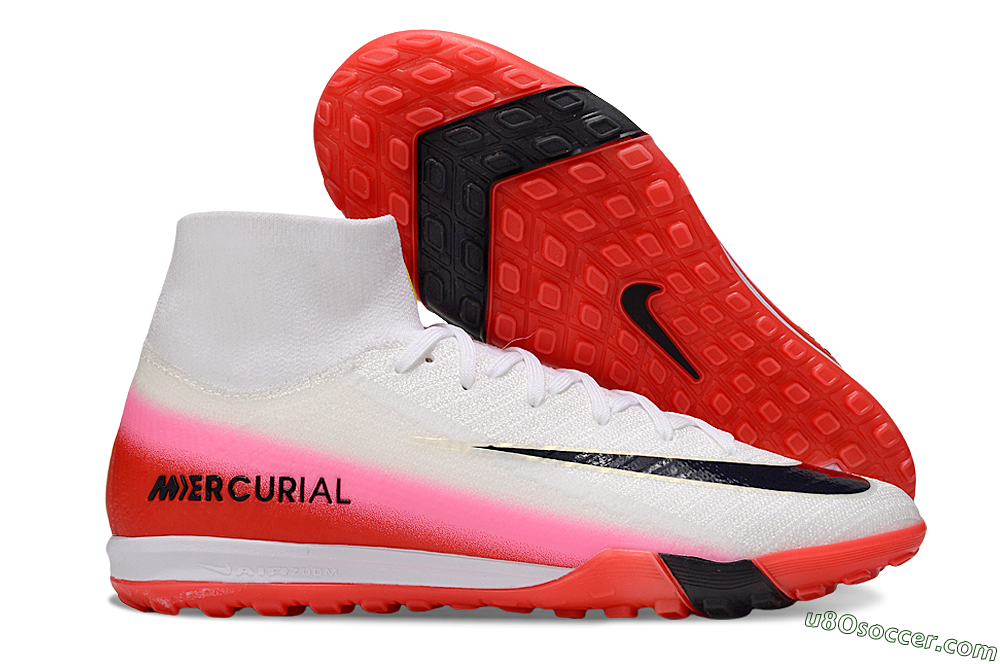 Nike Air Zoom Mercurial Superfly 10 Elite TF Artificial Turf Soccer Shoes - White/Black/Red 1