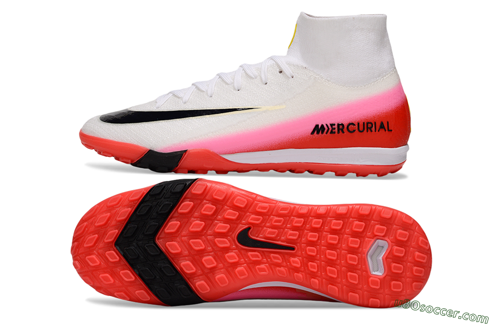 Nike Air Zoom Mercurial Superfly 10 Elite TF Artificial Turf Soccer Shoes - White/Black/Red 0