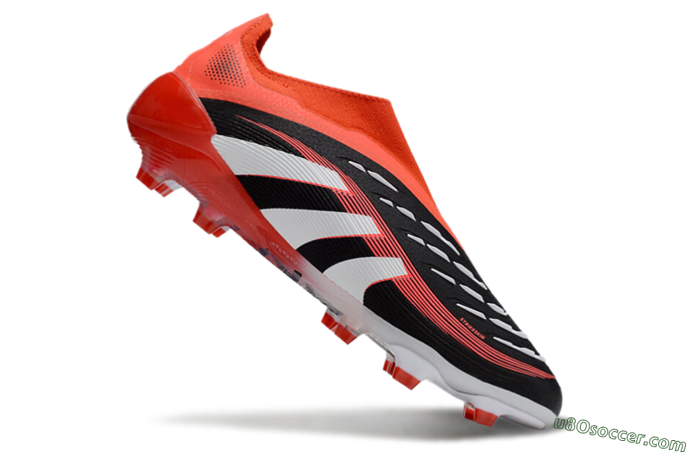 Adidas Predator 25 Elite Foldover Tongue Laceless FG Firm Ground Soccer Cleats - Black/Red/White 4