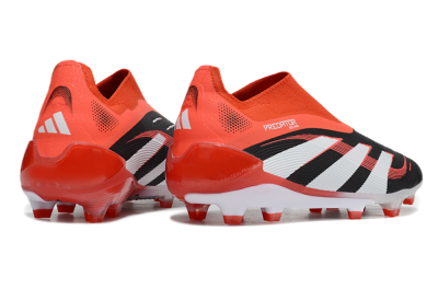 Adidas Predator 25 Elite Foldover Tongue Laceless FG Firm Ground Soccer Cleats - Black/Red/White