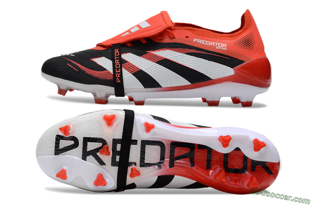 Adidas Predator 25 Elite Foldover Tongue FG Firm Ground Soccer Cleats - Black/Red/White 0