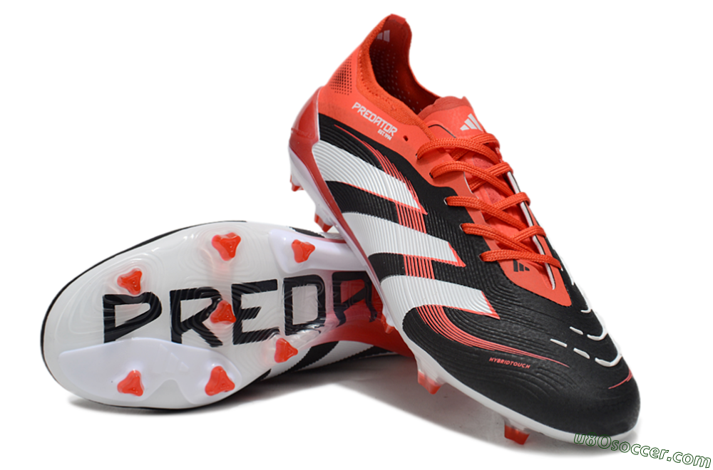 Adidas Predator 25 Elite FG Firm Ground Soccer Cleats - Black/Red/White 3
