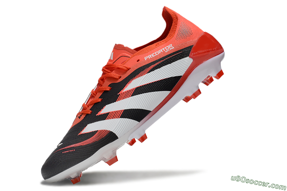Adidas Predator 25 Elite FG Firm Ground Soccer Cleats - Black/Red/White 5