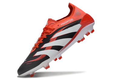 Adidas Predator 25 Elite FG Firm Ground Soccer Cleats - Black/Red/White
