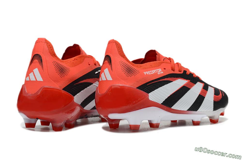 Adidas Predator 25 Elite FG Firm Ground Soccer Cleats - Black/Red/White 6