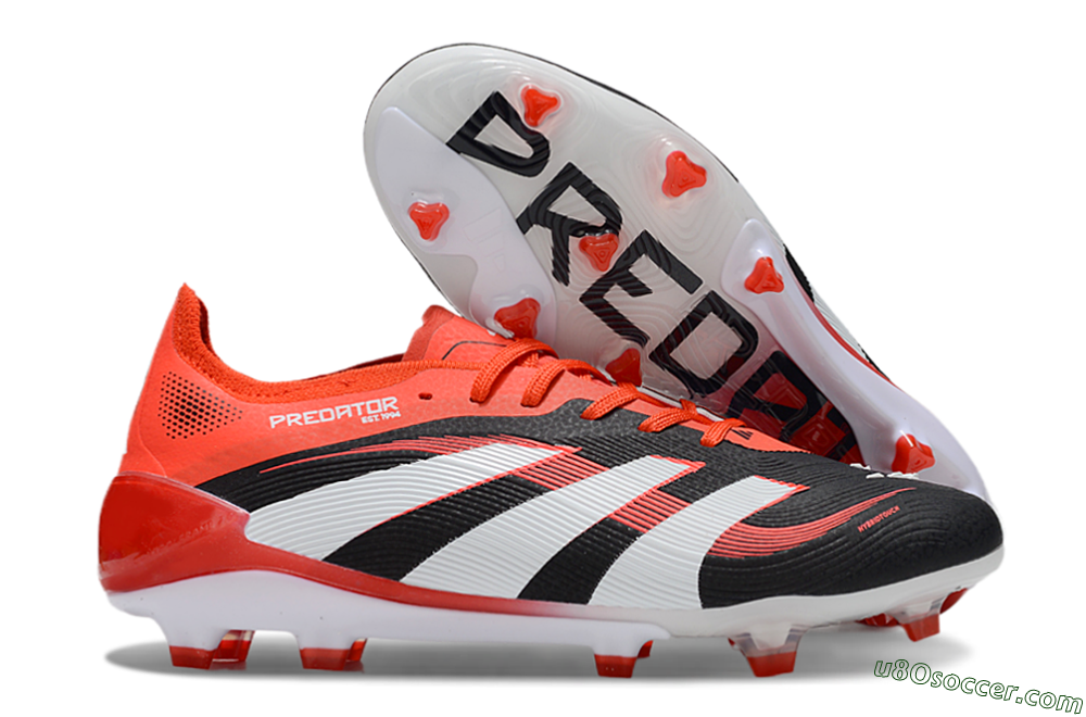 Adidas Predator 25 Elite FG Firm Ground Soccer Cleats - Black/Red/White 1