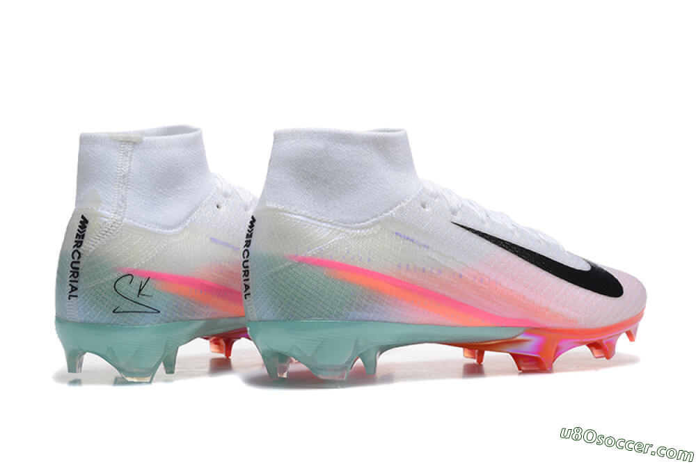 Nike Air Zoom Mercurial Superfly 10 Elite FG Firm Ground Soccer Cleats - White/Pink/Jade 9