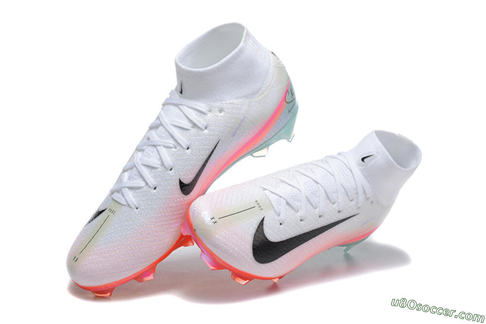 Nike Air Zoom Mercurial Superfly 10 Elite FG Firm Ground Soccer Cleats - White/Pink/Jade 6