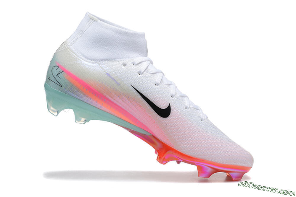 Nike Air Zoom Mercurial Superfly 10 Elite FG Firm Ground Soccer Cleats - White/Pink/Jade 7