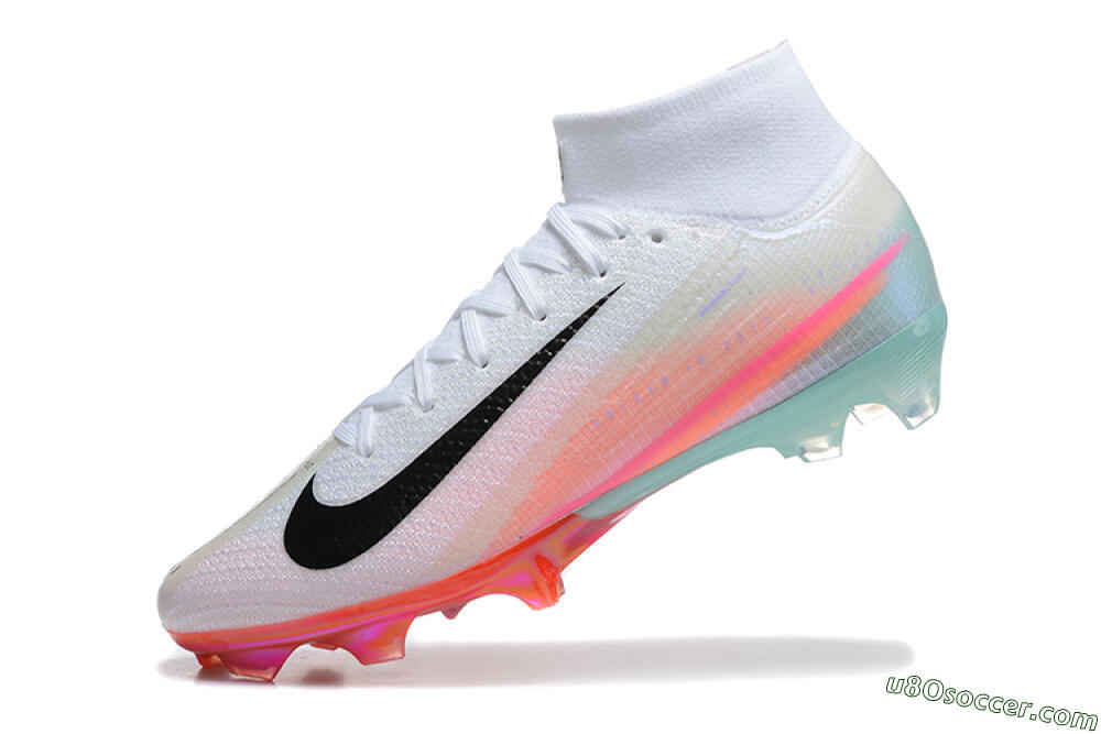 Nike Air Zoom Mercurial Superfly 10 Elite FG Firm Ground Soccer Cleats - White/Pink/Jade 8