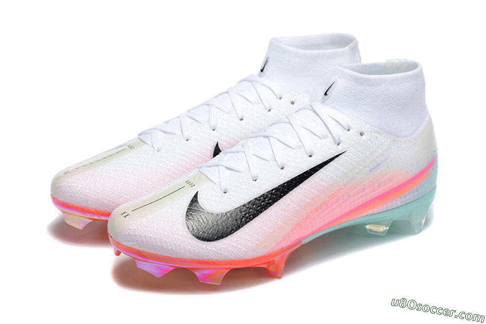 Nike Air Zoom Mercurial Superfly 10 Elite FG Firm Ground Soccer Cleats - White/Pink/Jade 5