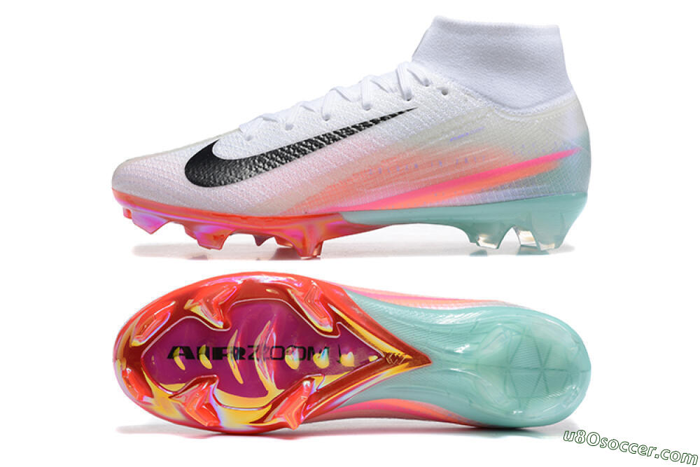 Nike Air Zoom Mercurial Superfly 10 Elite FG Firm Ground Soccer Cleats - White/Pink/Jade 0