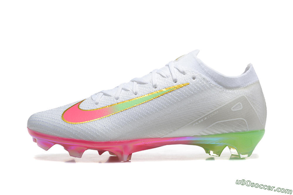 Nike Air Zoom Mercurial Vapor 16 Elite FG Firm Ground Soccer Cleats - White/Pink/Yellow 2