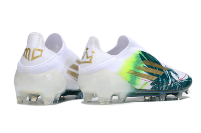 Adidas F50 Elite Laceless FG Firm Ground Soccer Cleats - White/Green/Yellow