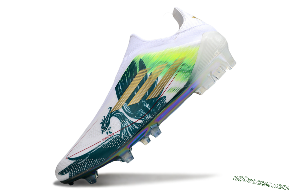 Adidas F50 Elite Laceless FG Firm Ground Soccer Cleats - White/Green/Yellow 5