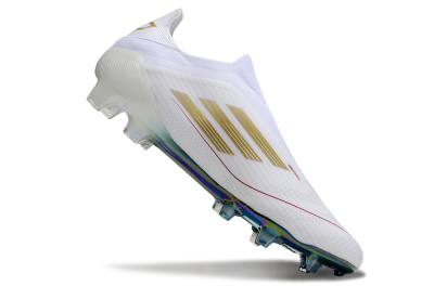 Adidas F50 Elite Laceless FG Firm Ground Soccer Cleats - White/Green/Yellow