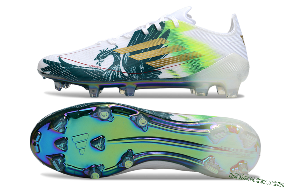 Adidas F50 Elite FG Firm Ground Soccer Cleats - White/Green/Yellow 0