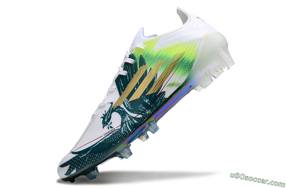 Adidas F50 Elite FG Firm Ground Soccer Cleats - White/Green/Yellow 5