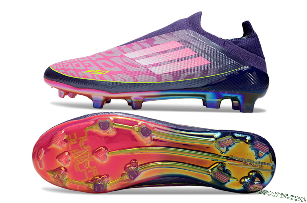 Adidas F50 Elite Laceless FG Firm Ground Soccer Cleats - Pink/Purple/Yellow 0