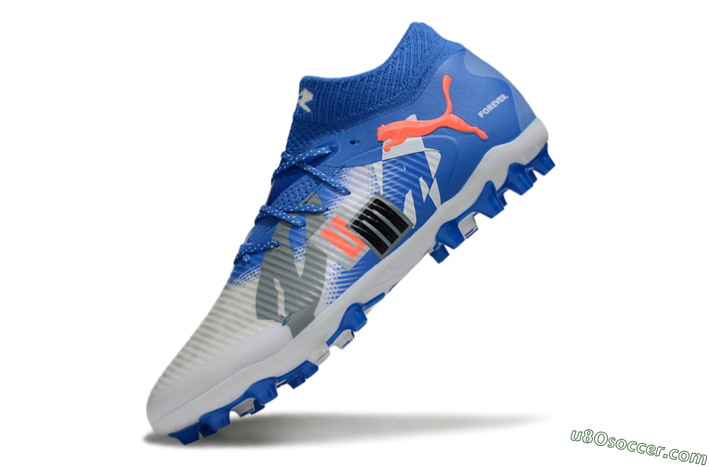 Puma Future 8 Ultimate MG Multi Ground Soccer Cleats - Blue/White/Orange 5