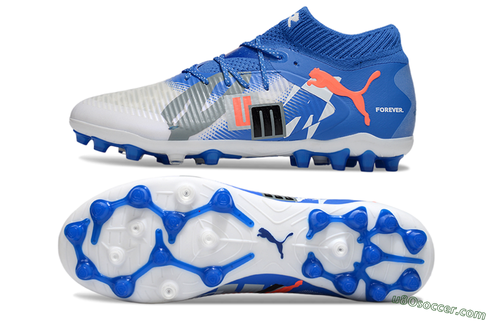 Puma Future 8 Ultimate MG Multi Ground Soccer Cleats - Blue/White/Orange 0