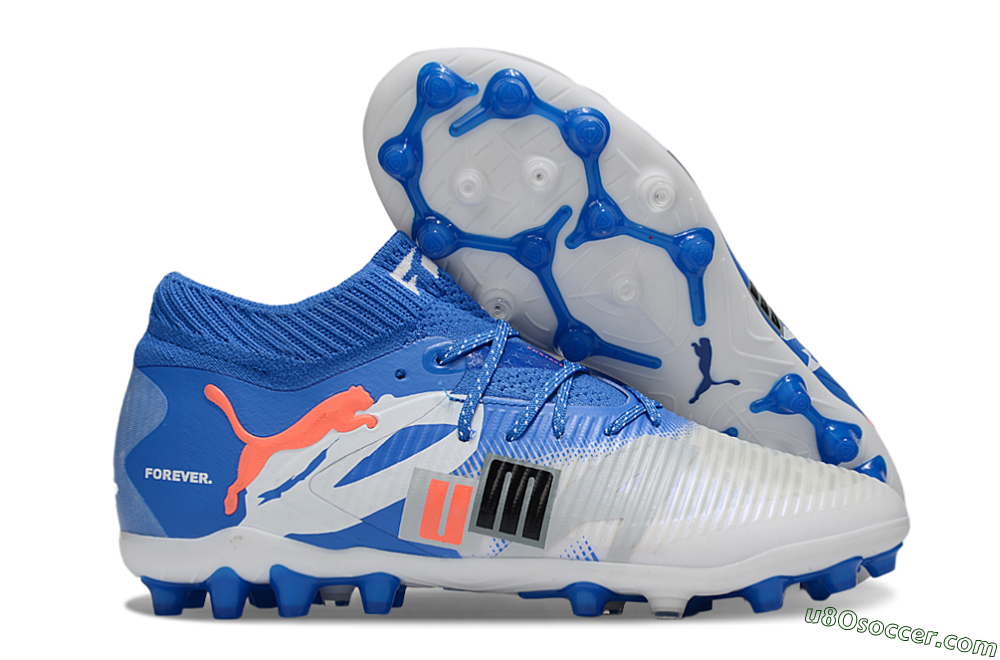 Puma Future 8 Ultimate MG Multi Ground Soccer Cleats - Blue/White/Orange 1