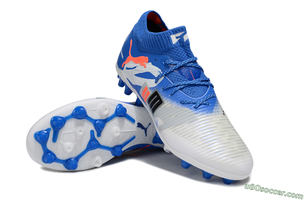 Puma Future 8 Ultimate MG Multi Ground Soccer Cleats - Blue/White/Orange 3