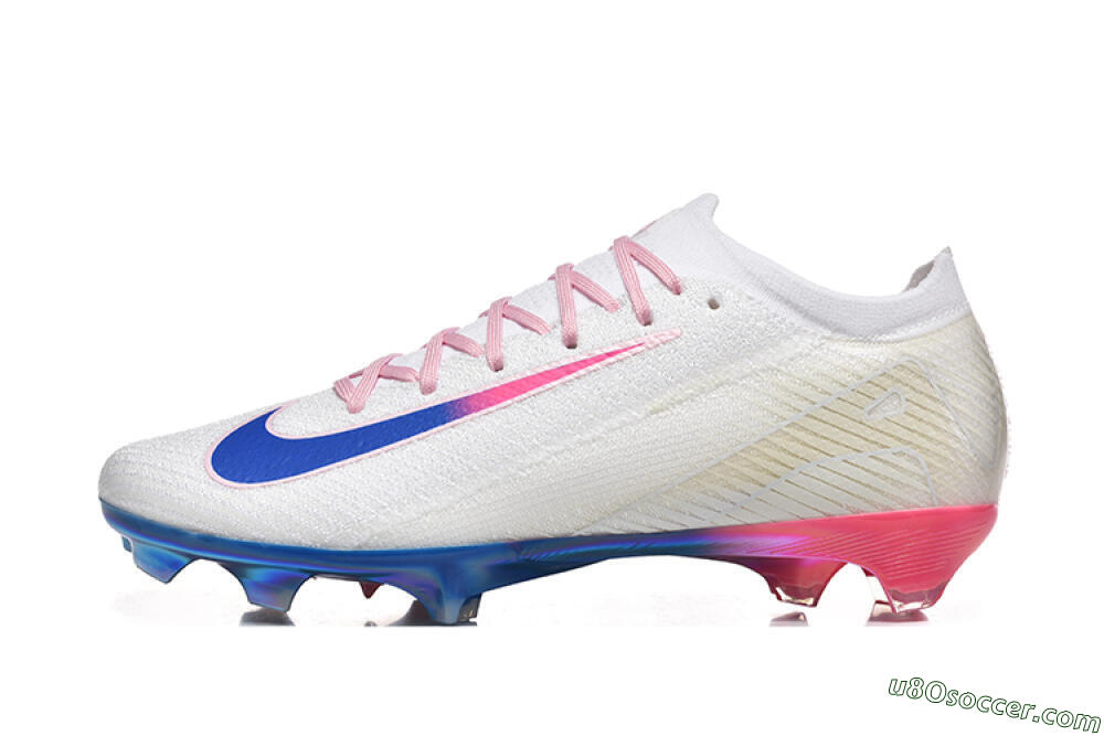 Nike Air Zoom Mercurial Vapor 16 Elite FG Firm Ground Soccer Cleats - White/Blue/Pink 2