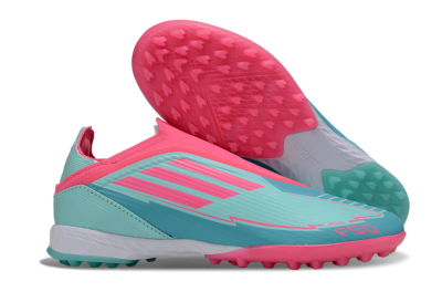 Adidas F50 Elite Laceless TF Artificial Turf Soccer Shoes - Jade/Pink/White