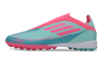 Adidas F50 Elite Laceless TF Artificial Turf Soccer Shoes - Jade/Pink/White