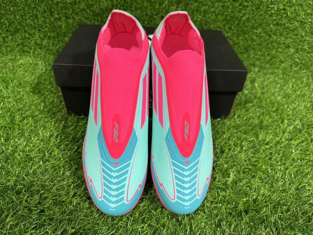 Adidas F50 Elite Laceless TF Artificial Turf Soccer Shoes - Jade/Pink/White
