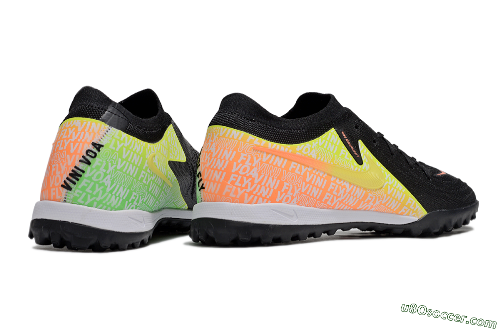 Nike Phantom GX 2 Elite TF Artificial Turf Soccer Shoes - Black/Yellow/Orange 6