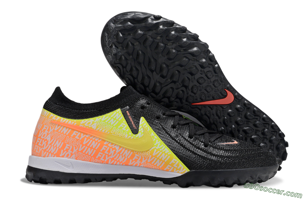 Nike Phantom GX 2 Elite TF Artificial Turf Soccer Shoes - Black/Yellow/Orange 1