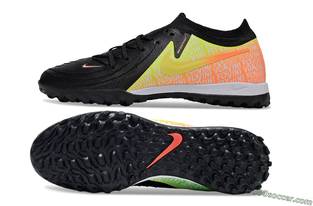 Nike Phantom GX 2 Elite TF Artificial Turf Soccer Shoes - Black/Yellow/Orange 0