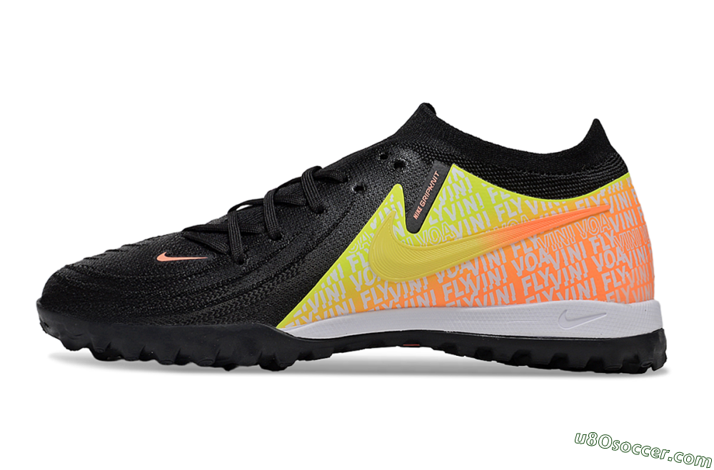 Nike Phantom GX 2 Elite TF Artificial Turf Soccer Shoes - Black/Yellow/Orange 2