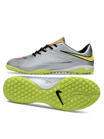 Nike Hypervenom Phantom RGN SE TF Artificial Turf Soccer Shoes - Silver/Yellow/Pink