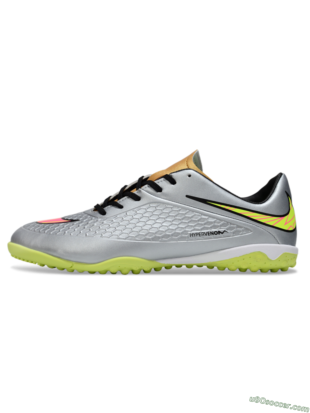 Nike Hypervenom Phantom RGN SE TF Artificial Turf Soccer Shoes - Silver/Yellow/Pink 2