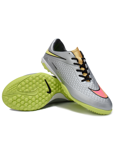 Nike Hypervenom Phantom RGN SE TF Artificial Turf Soccer Shoes - Silver/Yellow/Pink