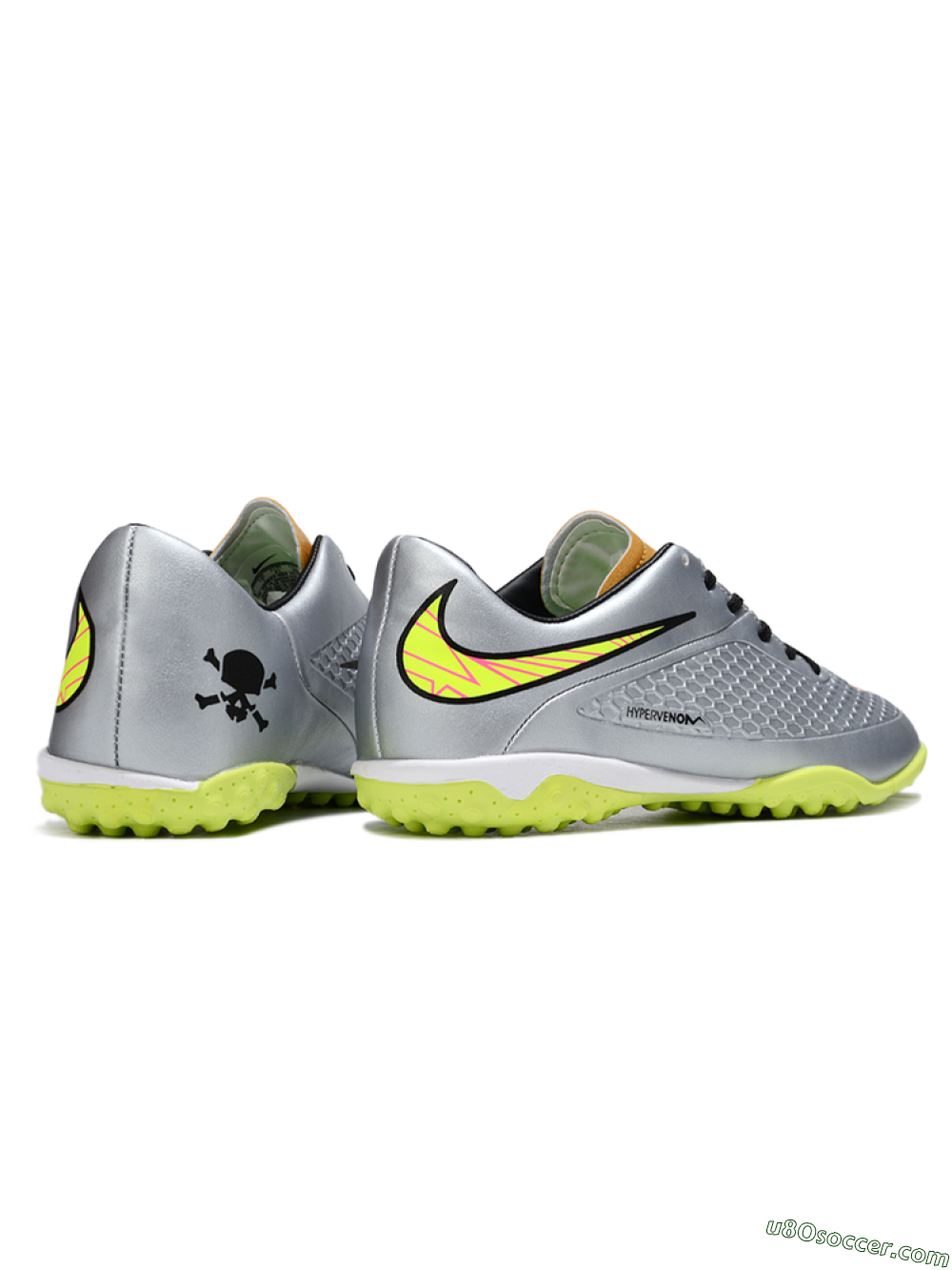 Nike Hypervenom Phantom RGN SE TF Artificial Turf Soccer Shoes - Silver/Yellow/Pink 6