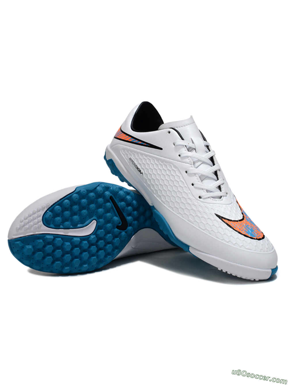 Nike Hypervenom Phantom RGN SE TF Artificial Turf Soccer Shoes - White/Blue/Orange 3